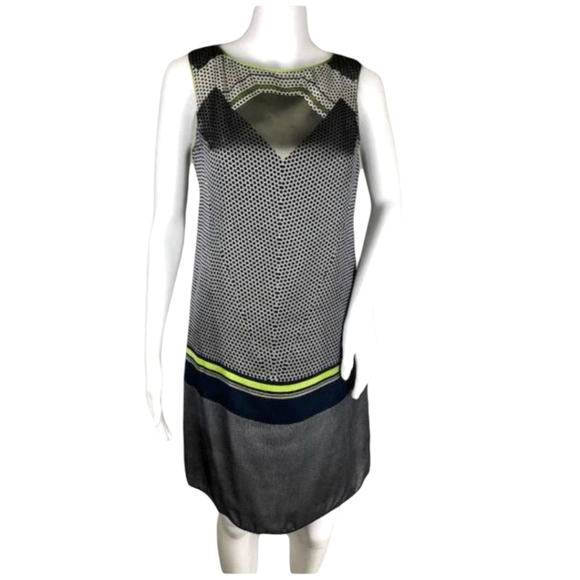 Max Studio Retro 60's Style Satin Sleeveless Shift Dress Size Medium - Picture 2 of 7